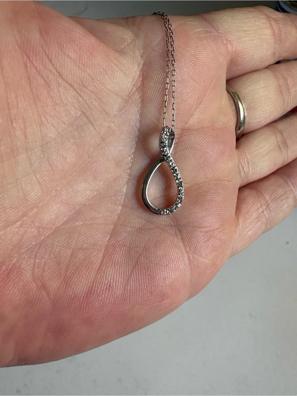 Charles Winston Made in Italy 925 Diamond Infinity Necklace NWT